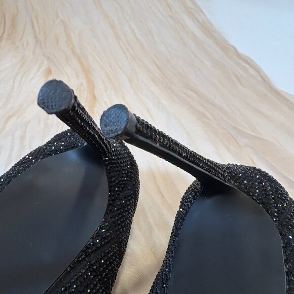 Steve Madden Womens Black Glitter Gem Stilletos Size 7M - Picture 6 of 10